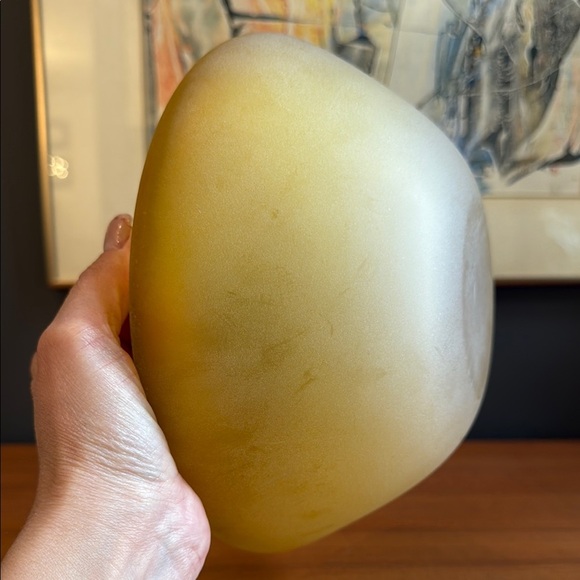 Elegant Indiana glass vintage frosted Yellow Glass Bowl large - Picture 6 of 9